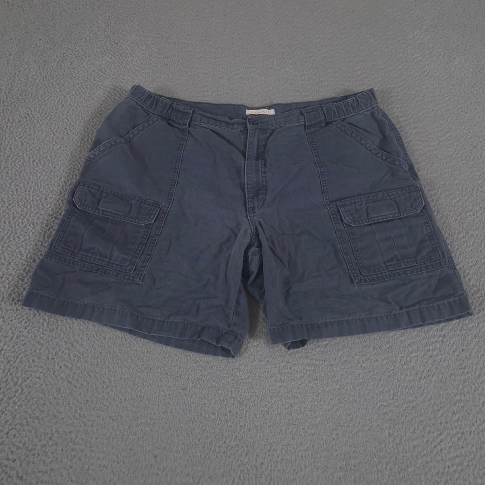Savane Shorts Mens 40 Blue Hiking Cargo Cotton Canvas Utility Pockets Comfort
